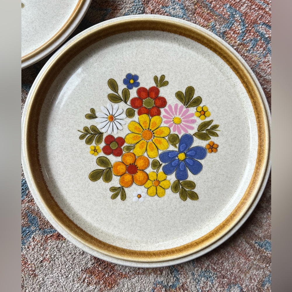 Vintage Mikasa  stone manor Floribunda plates